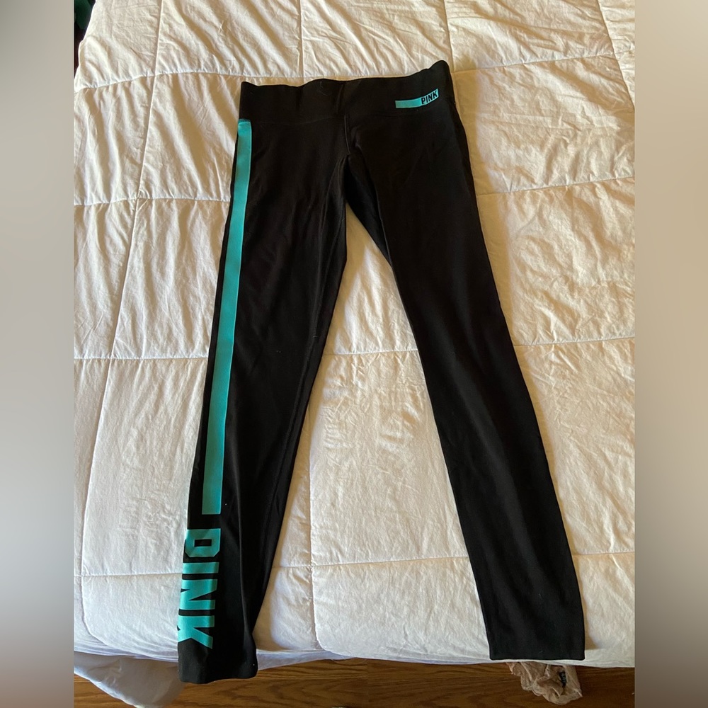 PINK yoga leggings black and blue